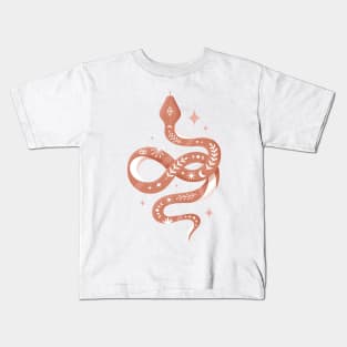 Snake - Pink Kids T-Shirt